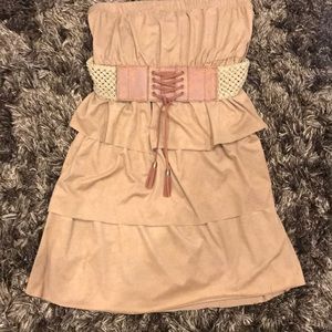 tube dress suede like with a belt